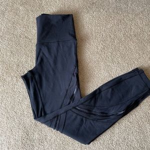 Black mesh cutout 7/8”highwaist lululemon pants